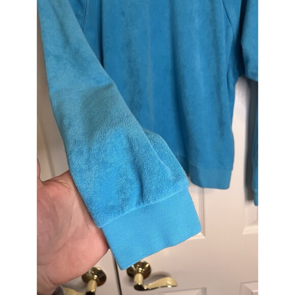 Boston Proper Terry Cloth Blue Crew Neck Women Small - Picture 3 of 7